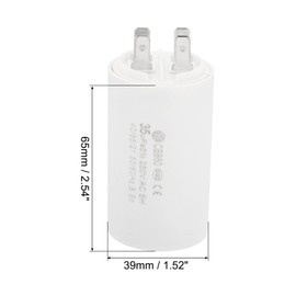 PATIKIL CBB60 35uF Running Capacitor,2Pcs AC 250V 4 pins 50/60Hz Cylinder 1.52 x 2.54inch for Water Pumps, Washing Machines Motor Start
