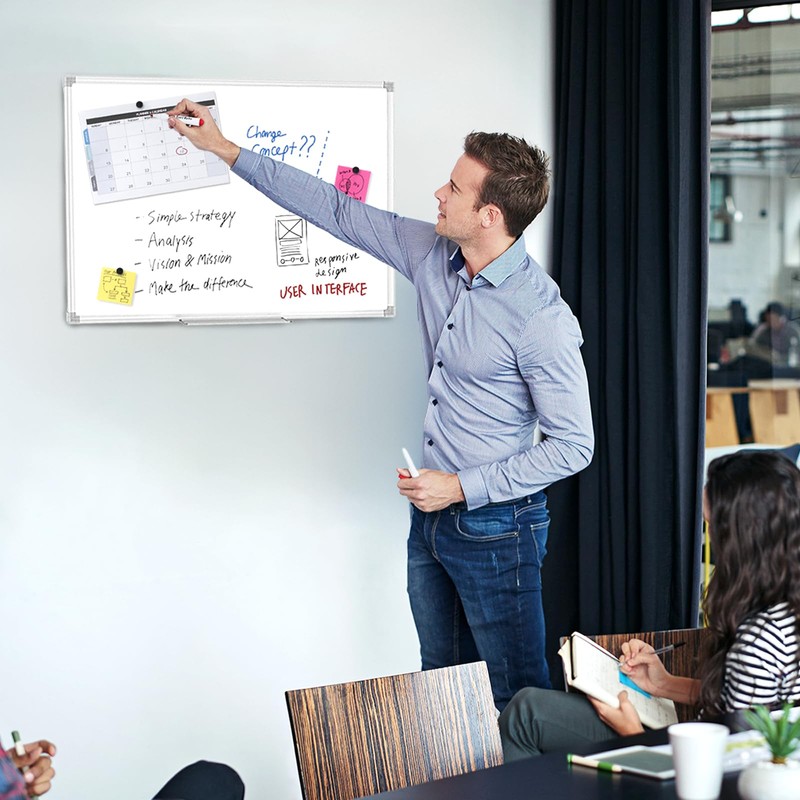 Lockways Dry Erase Board, 18 x 12 Magnetic Whiteboard Dry
