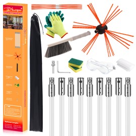 Bluesea Bluesea 30 Feet Chimney Sweep Kit, Ergonomic Chimney Cleaning Kit, Extends Up to 30 Feet, Chimney Cleaner, Chimney Cleaning Tools, Chimney Cleaning System with Strong Brush, 9 Flexible Chimney Rods