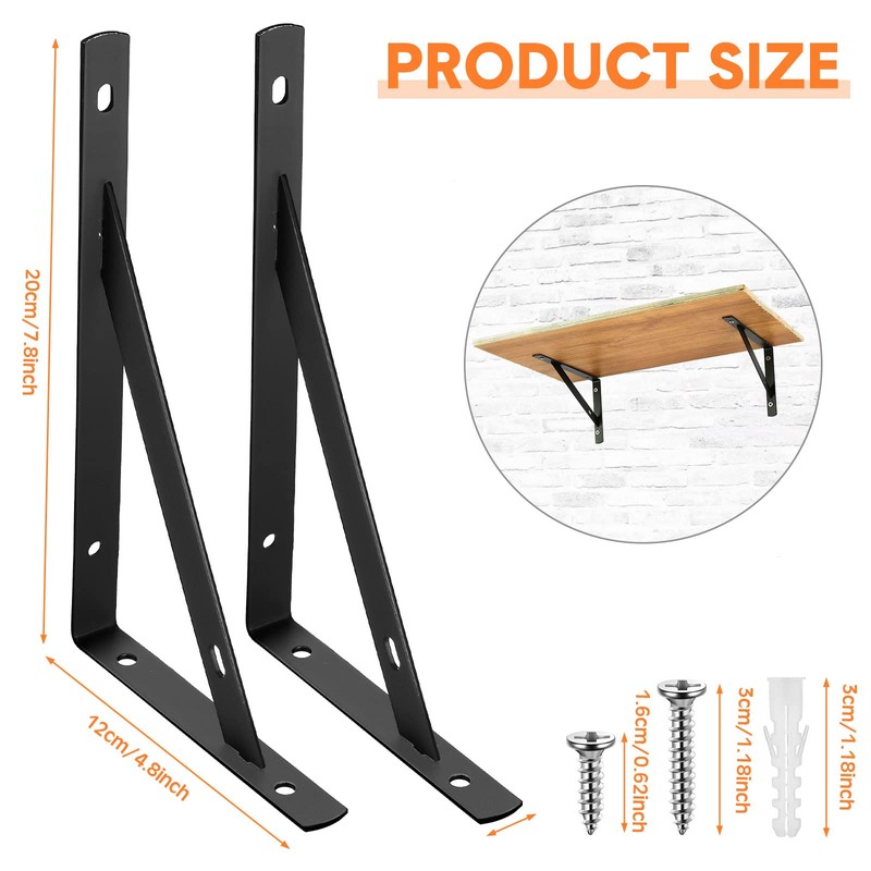 Nuogo 40 Pack Heavy Duty Shelf Brackets Bulk Metal Floating