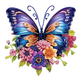JATOK Diamond Painting Adults, Butterfly 5D DIY Diamond Painting Pictures Adults, Diamond Art DIY Diamond Art Painting Embroidery Cross Stitch Pictures Home Wall Decor, 25 x 25 cm