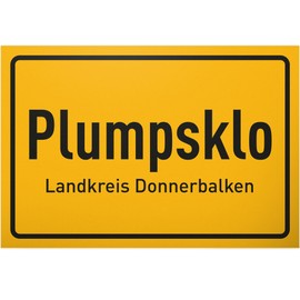 DankeDir! Plumpsklo Landkreis Donnerbalken - Sign 30 x 20 cm - Men's Wall Guest Toilet Funny Guest Toilet Door Sign Decoration - Toilet Sign Toilet Sign Funny
