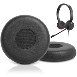 Ear Pads Replacement for Jabra Evolve 65 40 30 20 Headphones, GVOEARS Ear Covers Cushion for Evolve 65UC/MS 40UC/40MS 30US/30II 20SE/UC/MS