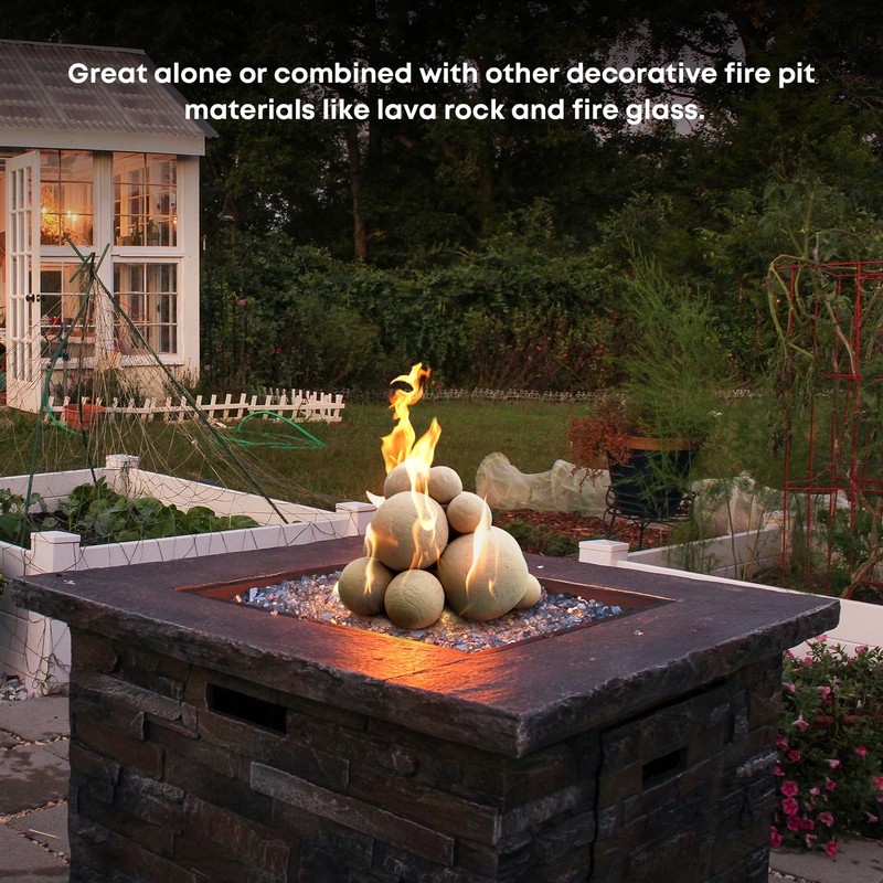 Stanbroil 12 Pack Ceramic Balls, Mixed 4 Sizes Fireplace Balls,