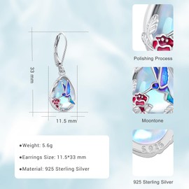 Eusense Sloth, Owl, Dragon, Clover, Compass, Celtic Knot, Helmet of Awe, Hummingbird, Sun Flower Earrings, 925 Sterling Silver Earrings, Jewellery Gift for Women, Girls, Sterling Silver, No Gemstone