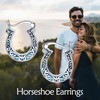 VONALA Horseshoe Earrings 925 Sterling Silver Filigree Hoop Turquoise Earrings