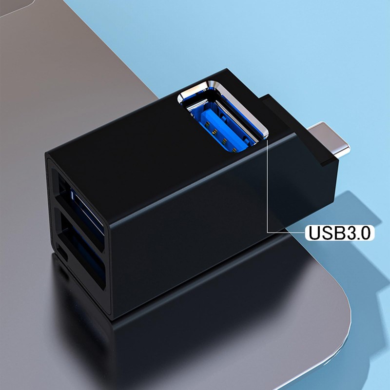 Type-C Hub USB-C Hub 3-in-1 Ultra Mini Direct Plug Portable