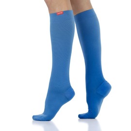 VIM & VIGR Moisture-wick Nylon 20-30 mmHg Graduated Compression Socks (Scrub Blue Solid, Medium/Large (2))