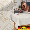 ANRO Moderna Oilcloth Tablecloth Wax Tablecloth Washable Garden Tablecloth Round