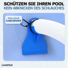 LAINFELD 2 x pool hose holder, 38-47 mm, pool hose holder as kink protection, pipe holder for shut-off valve, pool hose holder holder