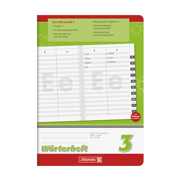Brunnen 1045996 Words Book 3 (A5 28 Sheets Line Style