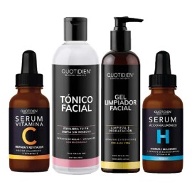 Kit Rutina - 1 Limpiador + 1 Tonico + 1 Serum C + Serum Ah Todo Tipo De Piel