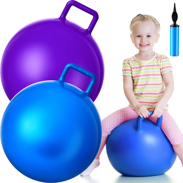 Lewtemi 2 Pcs 18 Inch Big Bouncing Ball with Handle