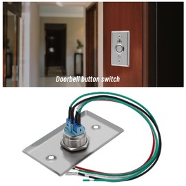 SING F LTD Waterproof Door Bell Lighting Pressure Button Switch With LED NO&NC 304 Stainless Steel Wireless Doorbell 12V Luminous Button LED Flash 87x51mm
