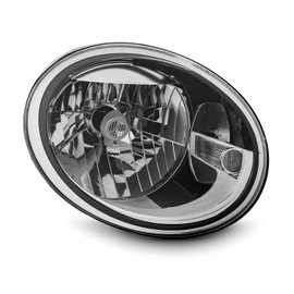 AKKON - Fits 2012-2019 Volkswagen VW Beetle [Halogen Type] Chrome Headlight Headlamp Passenger Right Side Replacement