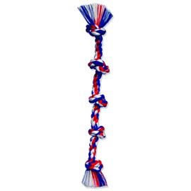 Mammoth Flossy Chews Multi Color 5 Knot Rope Tug – Premium Cotton-Poly Tug Toy for Dogs – Interactive Dog Rope Toy – Tug Dog Chew Toy for Big Dogs - X-Large, 36”