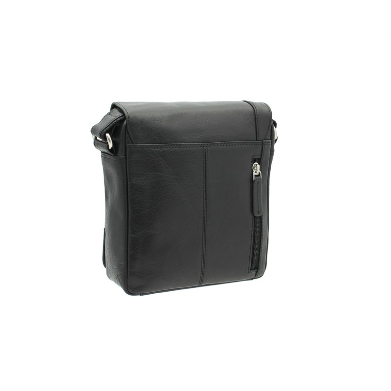 VISCONTI Compact Leather Messenger/Travel Bag S7 Black