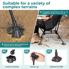 ATEPA Camping Chairs 2 Pack for Adult, Compact Lightweight Folding Chairs Portable Chairs, Ultralight Backpacking Chairs for Camping Hiking Beach Outdoor with Anti-Sinking Feet