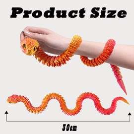 2 PCS 3D Printed Snake, Fidget Snake, 3D Printed Animals, 3D Printed Toys, 3D Printed Snake Collectable 3D Printed Animals for Home and Office Decoration, Great Gift for Animal Lovers