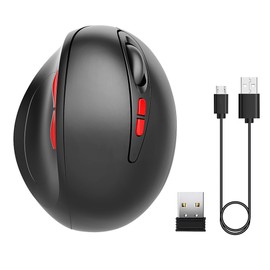 HXSJ T31 Vertical 2.4G Wireless Mouse Rechargeable USB Mouse with Ergonomic Design for Windows