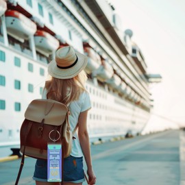 Transparent First Letter Hot Stamping Process Cruise Luggage Tag Suitable for Luggage, Compatible with All Cruise Lines, Zipper Seal Belt Steel Ring, Reusable Cruise (5 Pieces per Pack) (M, Narrow)