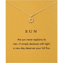 Baydurcan Gold Sun Necklace Friendship Gifts for Women Friends Cheer Up Gifts for Women (Sun)