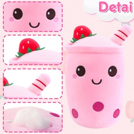 Bubble Tea Cuddly Toy, Squishy Bubble Tea Fluffy Stuffies Plush Toy Bibble Cuddly Toy BoBo Cuddly Toy Girls Bubble Tea Plush Toy Kawaii Plush Decoration Cute Cuddly Toys Cushion