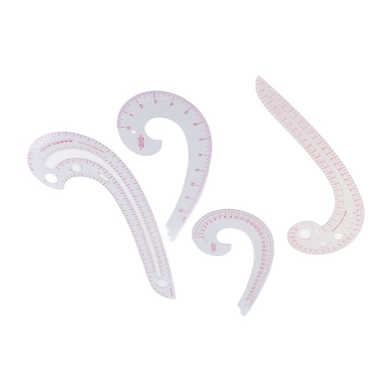 4Pcs Comma Curve Ruler Multifunction Combination Sewing Trimming Drawing Dressmaking