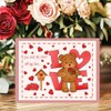 ORIGACH Valentine's Day Teddy Bear Clear Stamps and Cutting Dies