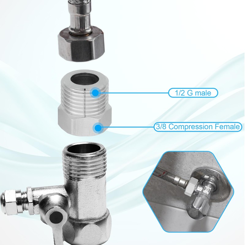 3/8 Female to 1/2 Male Adapter, 4PCS Brass Pipe Fitting