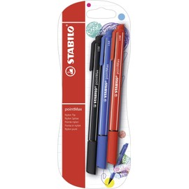 STABILO STABILO - Filzschreiber - pointMax - 3er Pack - ultramarinblau, schwarz, karmin
