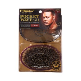KISS Red Premium Pocket Wave Bow Wow Curved Palm Brush Soft BORPP01