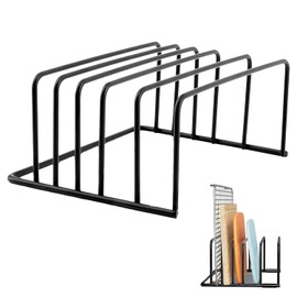 vcsjw Chopping Board Holder with 5 Compartments, Chopping Board Holder, Baking Tray Holder for Cabinet, Chopping Board Organiser Stand, Pot Pan Lid Holder for Kitchen (18.8 x 14 cm x 8.2 cm)