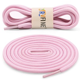 YJRVFINE Round Shoe Laces for Sneakers: Boot Hiking Athletic Pink Shoelaces for Men&Women - 2 Pairs 63 Inch