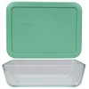 Pyrex (1) 7210 3 Cup Glass Dish & (1) 7210-PC Light Green Lid