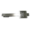 Silver Toned Square Etched Tarantula Spider Bug Insect Tie Clip