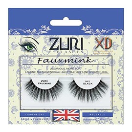 ZURI Fauxmink False Eyelashes | XD/8D X-Dimensional Natural False Lashes | False Eyelashes Natural Look | Thick Eyelashes With Lash Applicator | Natural Eyelashes with Glue | Mink Eyelashes Style #915
