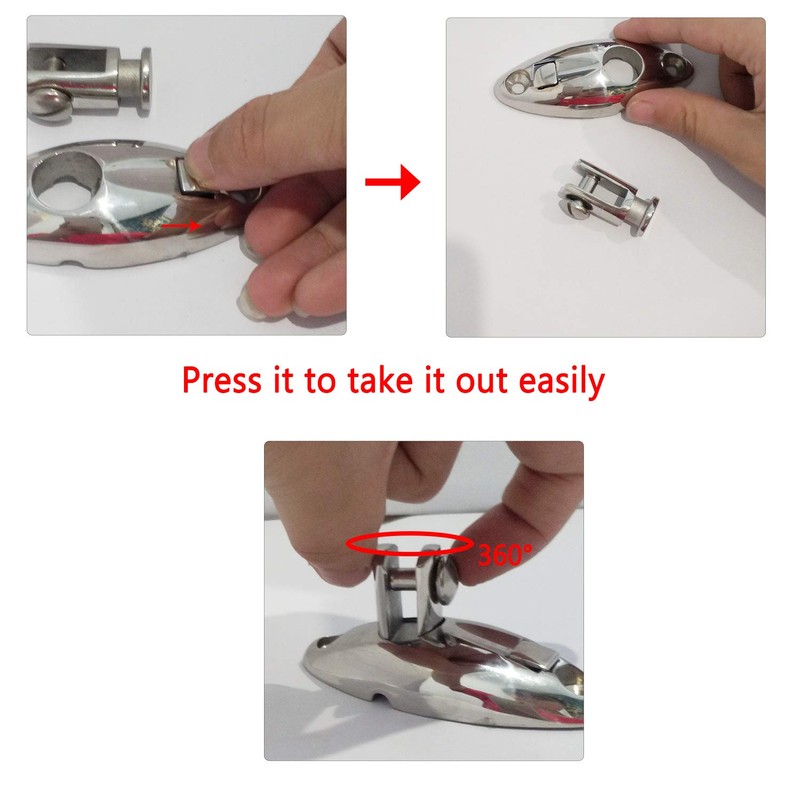 NRC&XRC 316 Stainless Steel Pair of Quick Release Bimini Top
