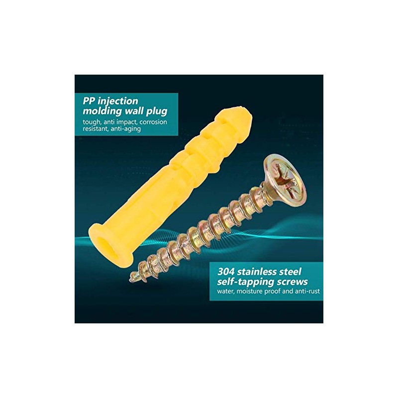 Plastic Expansion Wall Screw Plug Screw Fixings + Self-Tapping Screws