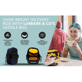 Lumiere & Co. Bike Seat Bag, Bicycle Saddle Bag, Cycling Seat Pack, Mountain Bike Saddle Bag, Road Bike Saddle Bag (Blue)