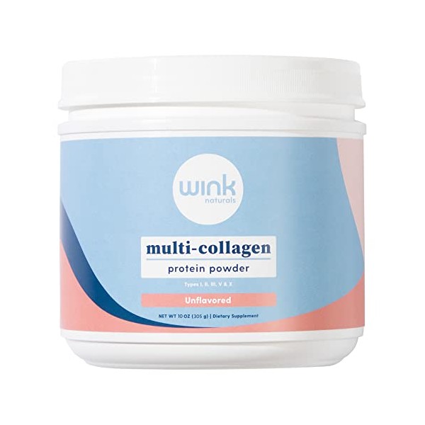 Wink Naturals Unflavored Multi-Collagen Protein Powder Dietary Supplement Includes Types I, II, III, V, and X of Collagen Skin Hair Nails Joint and Immune System Support (1)