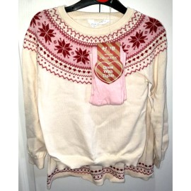 Primark girls NEW NWT knit SKIRT SWEATER TIGHTS SET size 4/5 CHRISTMAS snowflakes NICE!!
