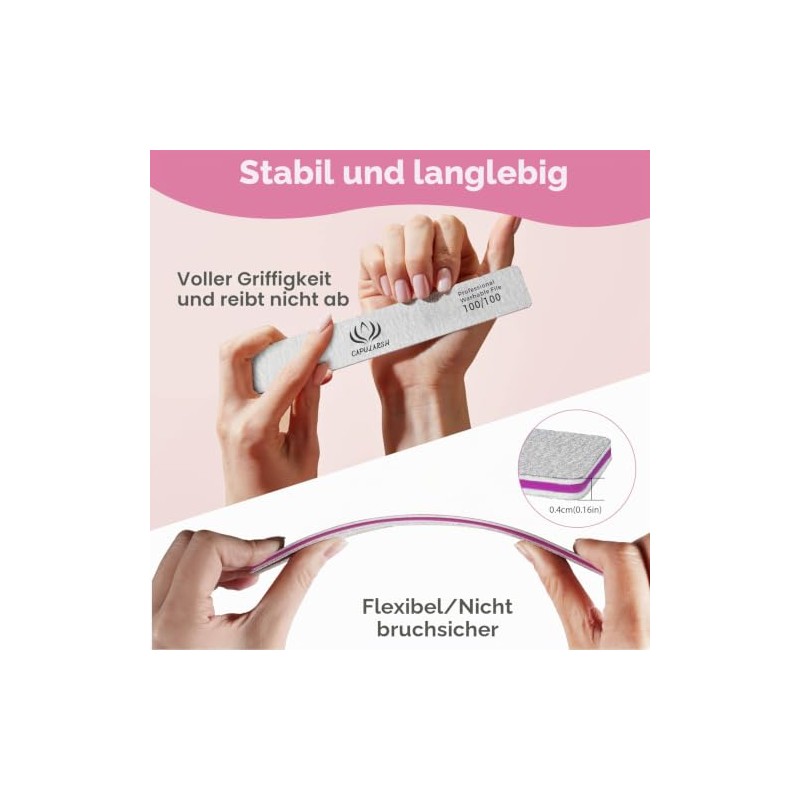 Pack of 18 Nail Files 100/180, Double Sided Disposable Nail