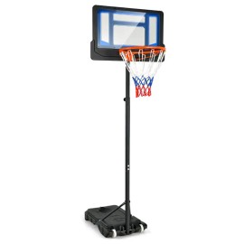 Adjustable Height Portable Basketball Hoop with Wheels 4.3-8.2 Feet Court EquipmentColor: Black and Blue Color