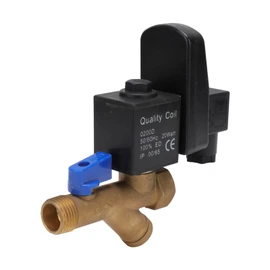 Electronic Drain Valve, 16bar Working Pressure, Brass, Noise, DN15 G1/2 Automatic Drain Valve for Air Compressor with Drainage Duration Setting for 0.5-10s, Drainage (Opt-B AC230V)