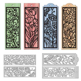 DELORIGIN Plants Bookmarks Cutting Dies Flower Dies Cut Carbon Steel Die Cuts Embossing Stencils Template Dies for Card Making Decoration DIY Bookmarks Album Paper Crafts Supplies