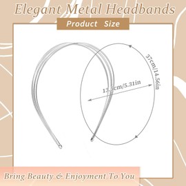 STGDAK Silver Headband Multi Layers Metal Thin Hairbands Elegant Hair Hoop Row Wire Headpiece Non Slip Headband Elastic Bridal Hair Accessories For Women Girls 2 Pcs