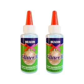 Beacon Glitter-It! Quick-Drying, Crystal Clear, Non-Toxic Glue for Sparkling Glass Decor & Ornament Crafting, 2-Ounce, 2-Pack