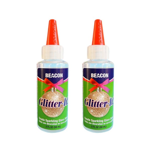 Beacon Glitter-It! Quick-Drying, Crystal Clear, Non-Toxic Glue for Sparkling Glass