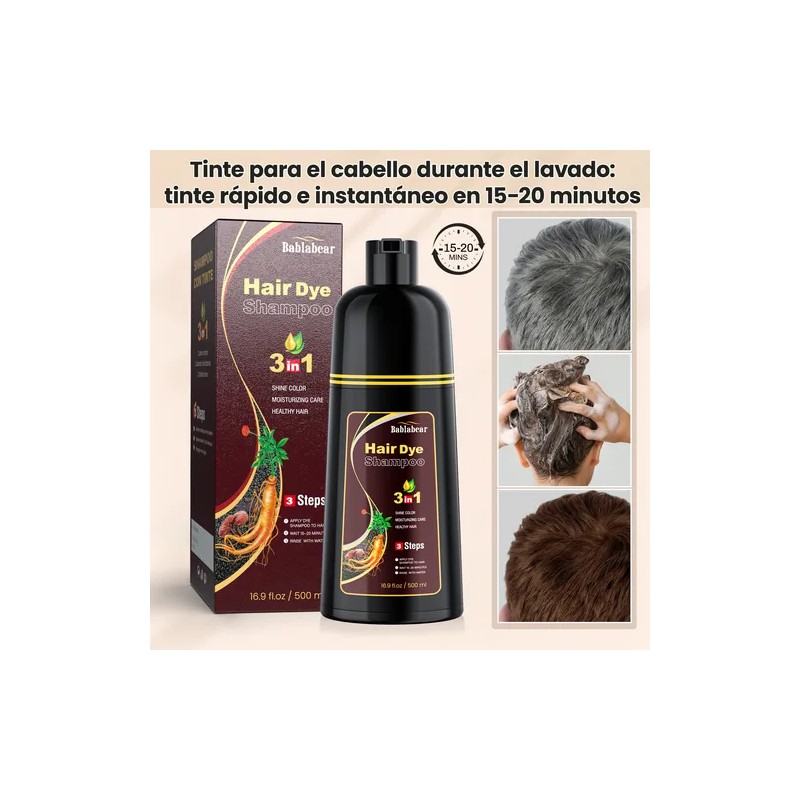Shampoo Con Tinte Hair Dye Natural Jengibre Para Cubre Canas